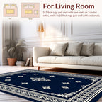 Ornate Floral Scrolls Border Design Rug