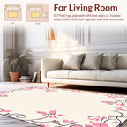 Pink Floral Vine Border Design Rug