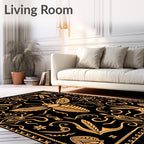 Golden Bee Black Ornate Rug