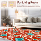 Red Geometric Paisley Pattern Rug