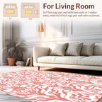 Coral White Repeating Abstract Pattern Rug