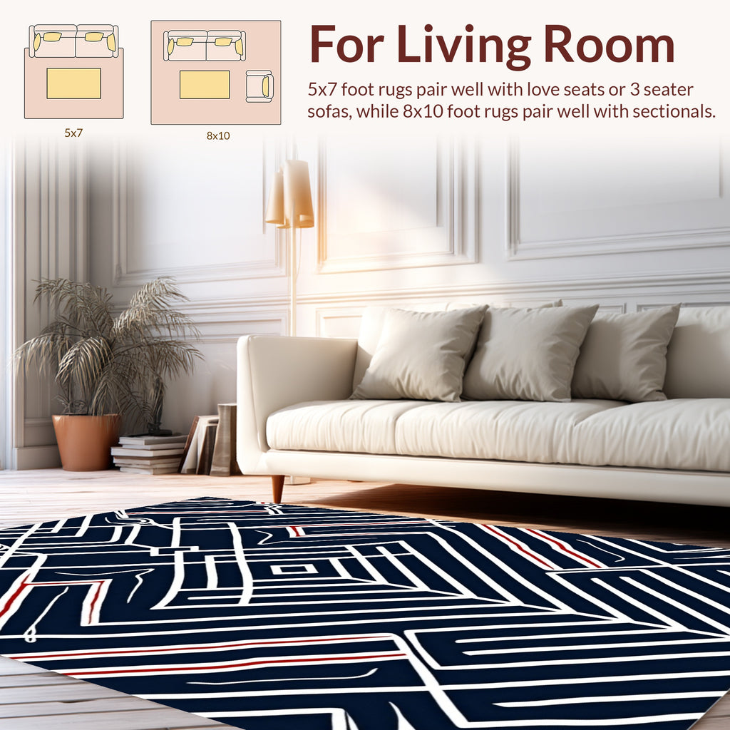 Abstract Geometric Zigzag Design Rug