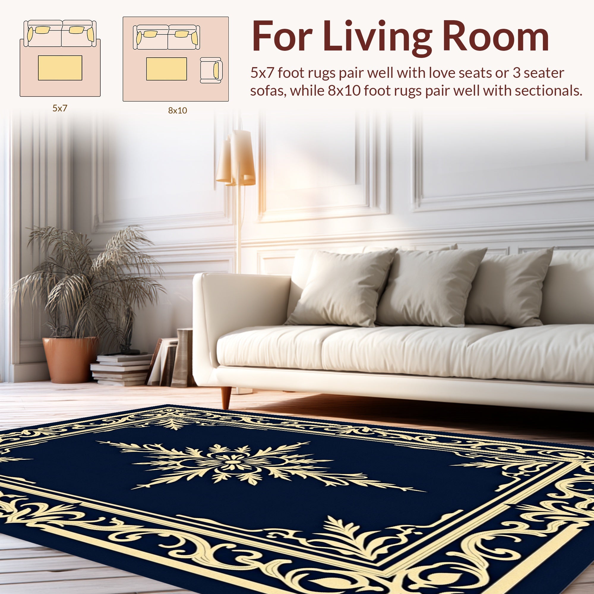 Elegant Royal Border Floral Rug