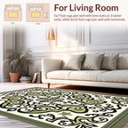Ornate Floral Scroll Tile Design Rug