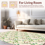 Organic Leaf With Blossom Pattern Rug