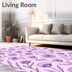 Purple Daisy Meadow Garden Rug