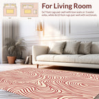 Curving Lines With Red Accent Pattern Rug