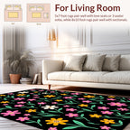 Retro Flower Power Pattern Rug