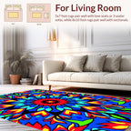 Vibrant Floral Mandala Pattern Rug