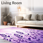 Purple Silhouette Foliage Meadow Rug