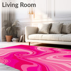 Vibrant Pink Swirl Abstract Design Rug