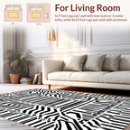 Bold Black White Zebra Print Rug
