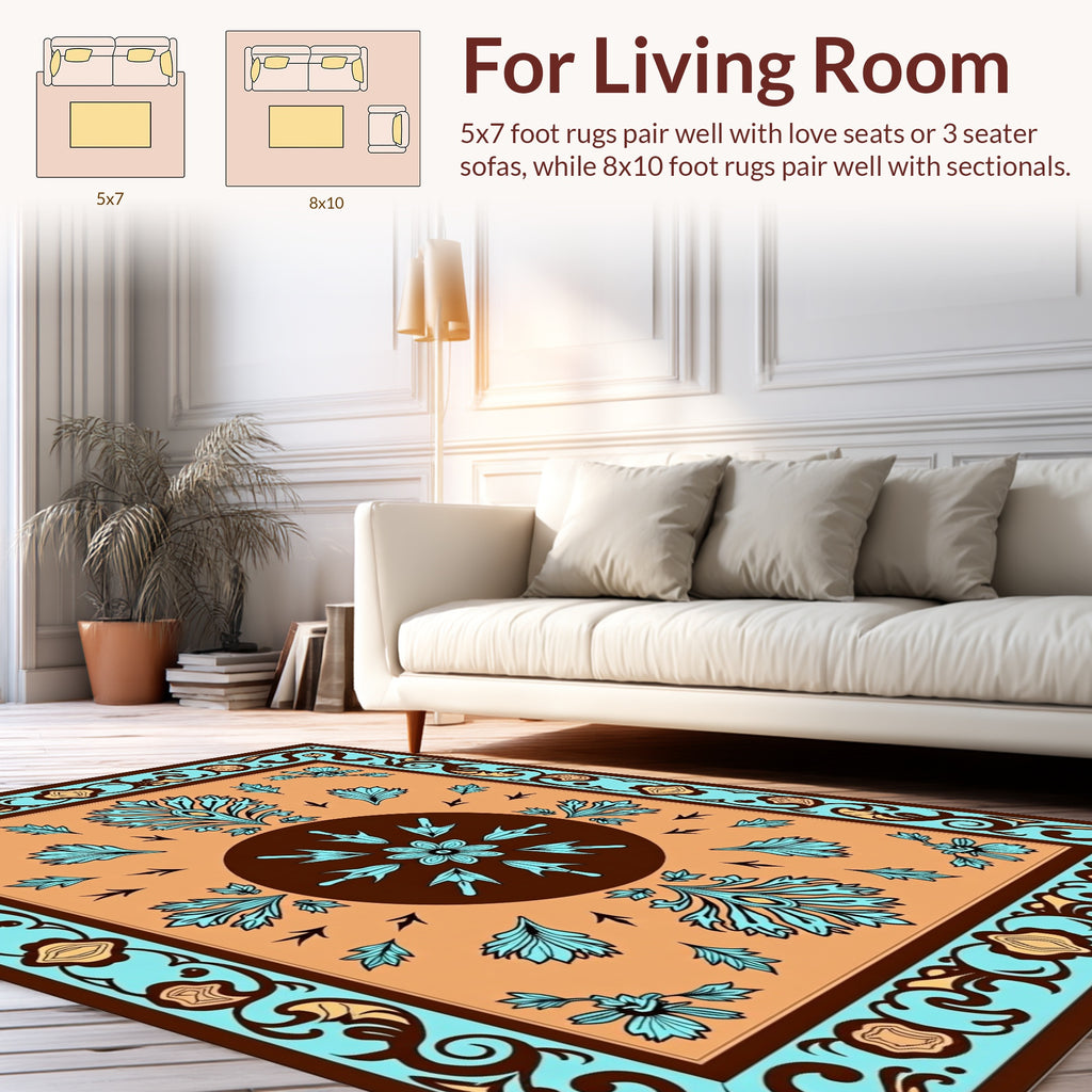 Floral Medallion Accent Rug