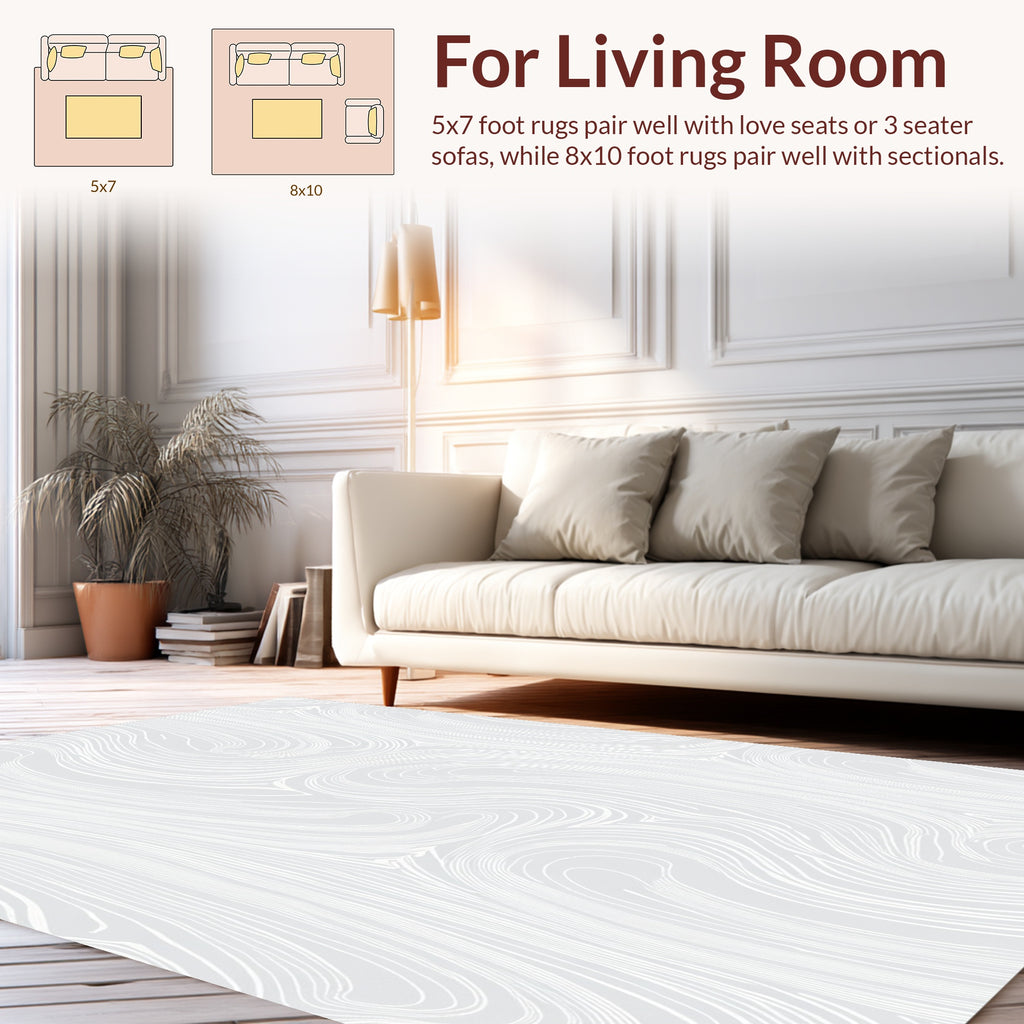 Subtle Swirl Wood Grain Pattern Rug