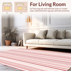 Pink Soft Stripe Pattern Design Rug
