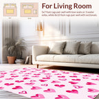 Charming Pink Hearts Pattern Rug