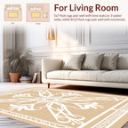 Classic Floral Motif With Geometric Border Rug