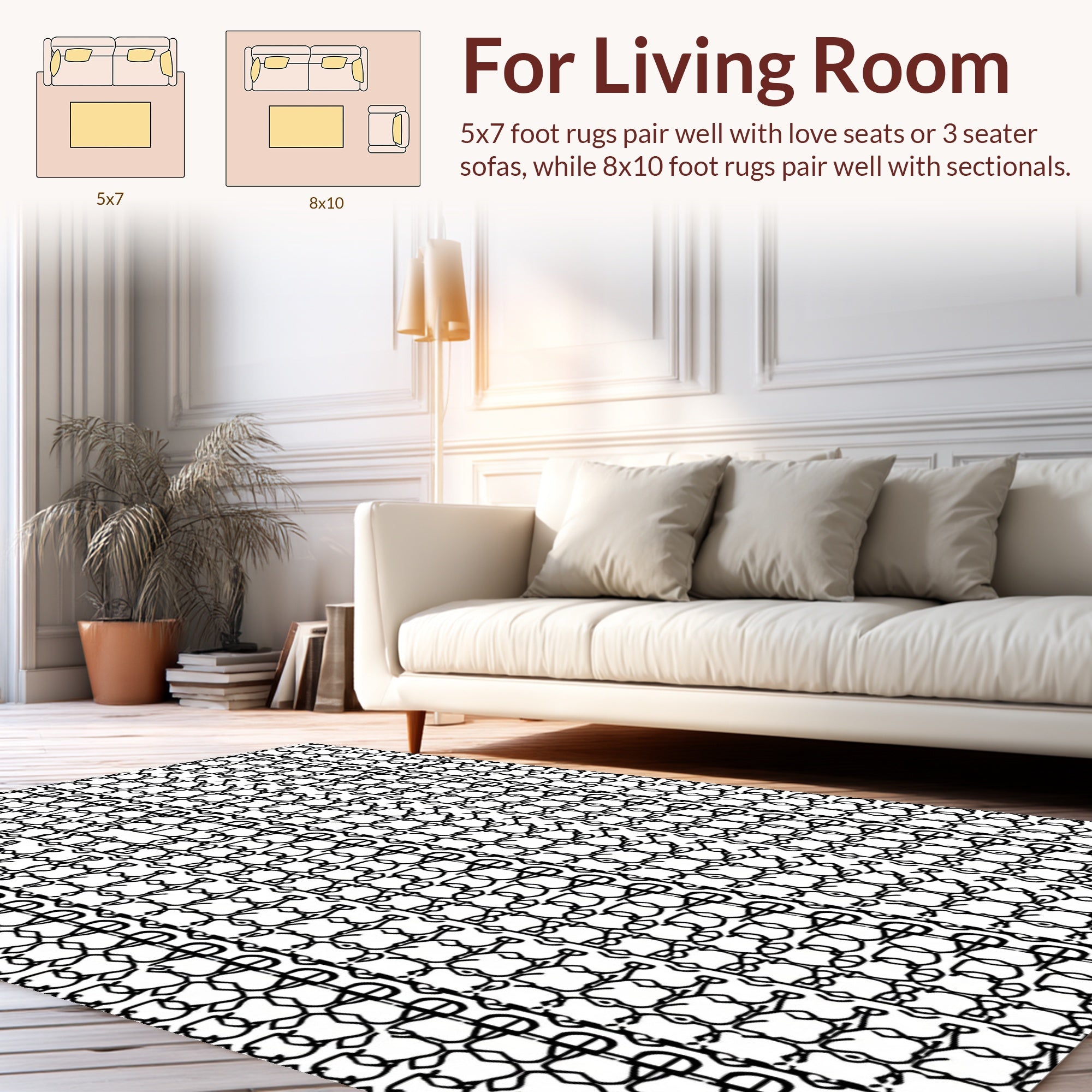 Bold Geometric Chain Link Pattern Rug