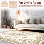 Antique Golden Floral Symmetry Rug