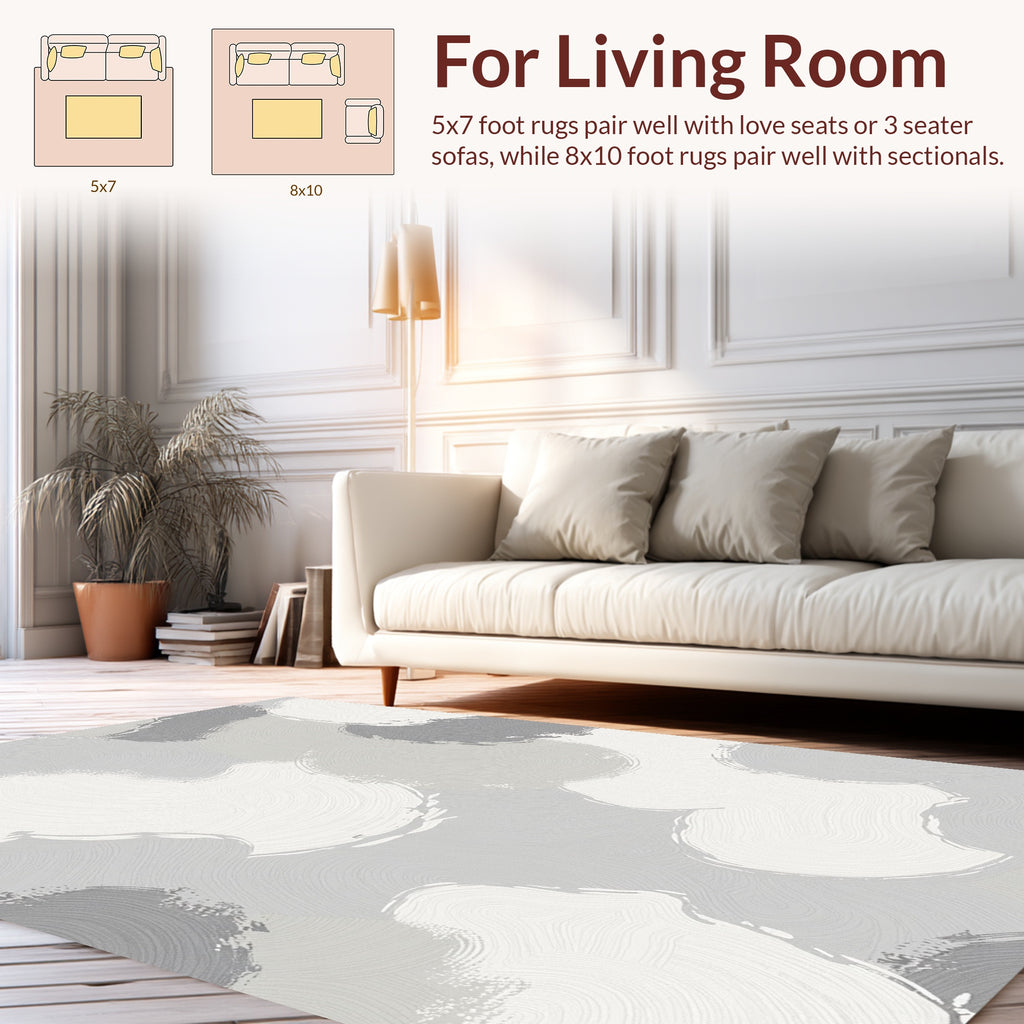 Abstract Swirls Neutral Tone Rug
