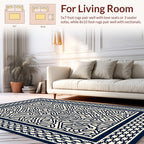 Intricate Maze Patterned Border Rug
