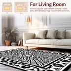 Monochromatic Sunburst Geometric Border Rug