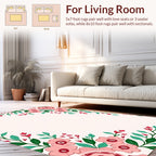 Pink Floral Vines Pattern Rug