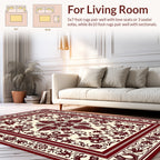 Intricate Floral Burgundy Pattern Rug