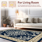 Ornate Floral Scrollwork Patterned Rug