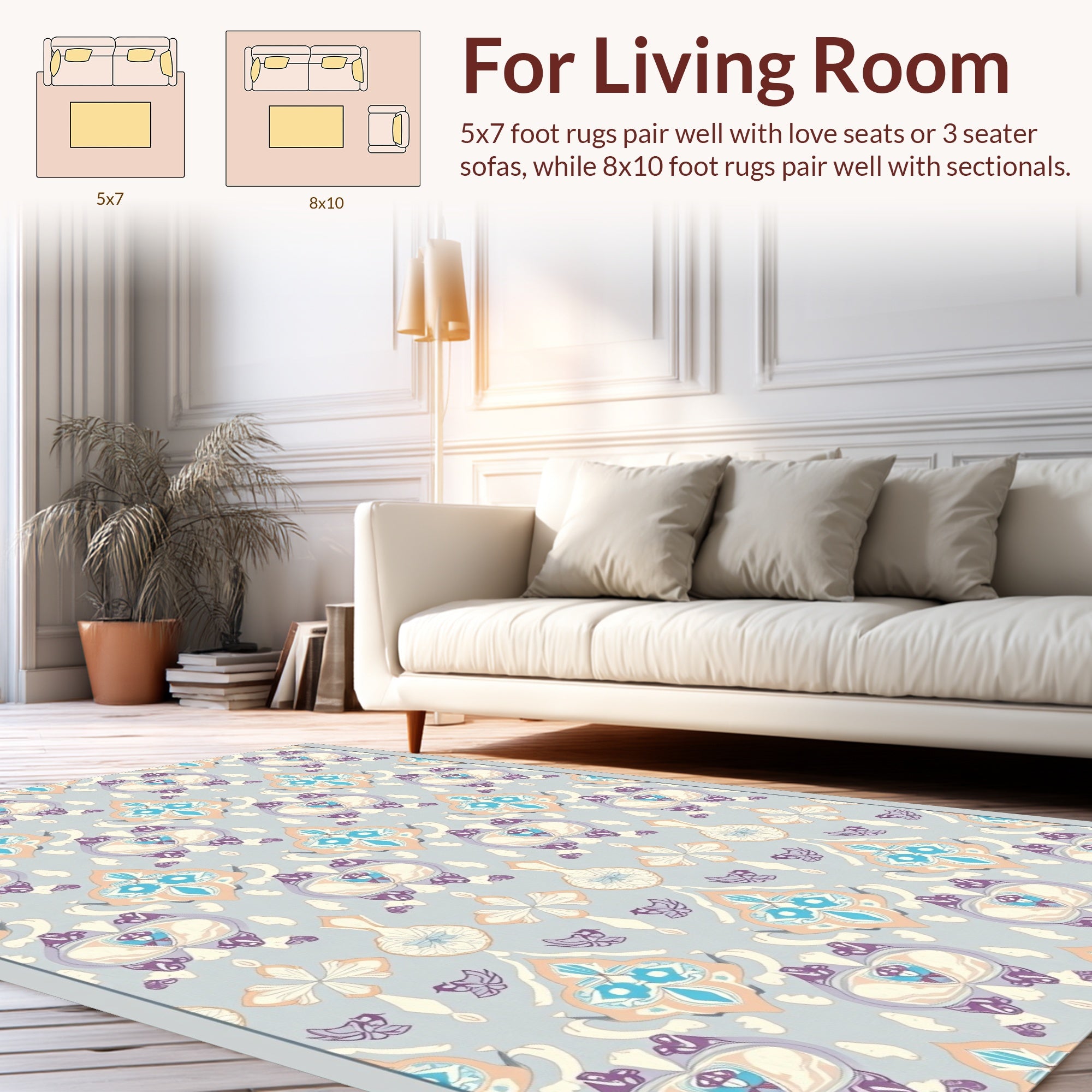 Ornate Paisley Floral Pattern Rug