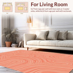 Coral Abstract Swirl Pattern Rug