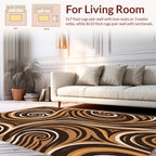 Dark Brown Swirl Abstract Pattern Rug