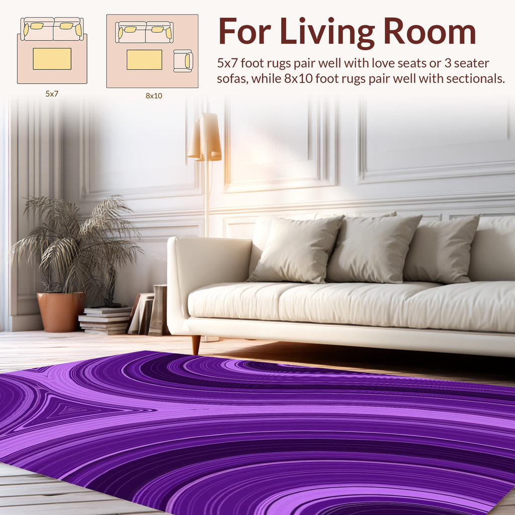 Purple Swirls Abstract Pattern Rug