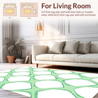 Fresh Green Geometric Lattice Design Rug