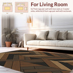 Wooden Herringbone Pattern Rug