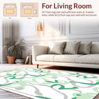 Abstract Green Grey Swirl Pattern Rug