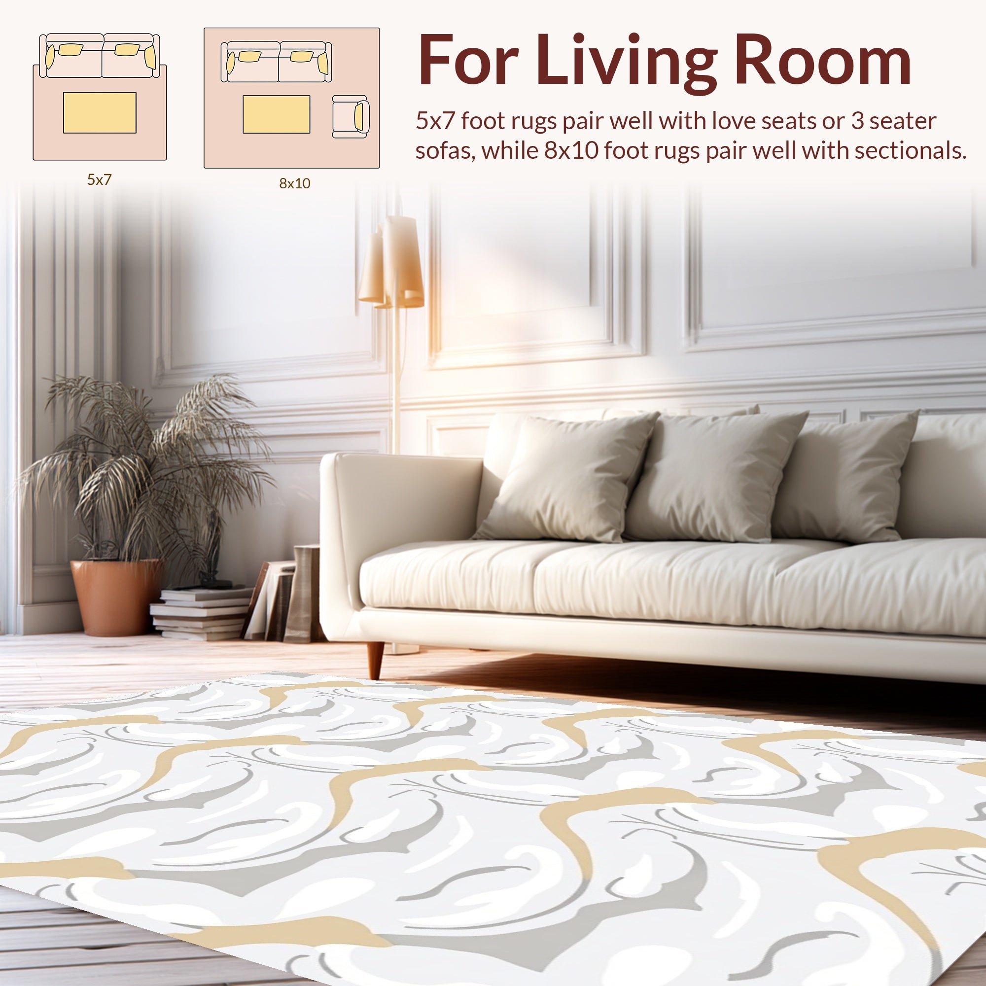 Abstract Organic Wave Pattern Rug