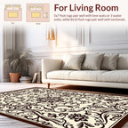 Ornate Floral Scrollwork Pattern Rug