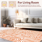 Abstract Organic Orange Line Rug