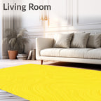 Abstract Yellow Swirl Pattern Rug