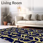 Golden Yellow Art Nouveau Lattice Rug