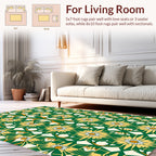 Golden Daisy Floral Geometric Pattern Rug