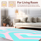 Pastel Stripe Curved Pattern Rug