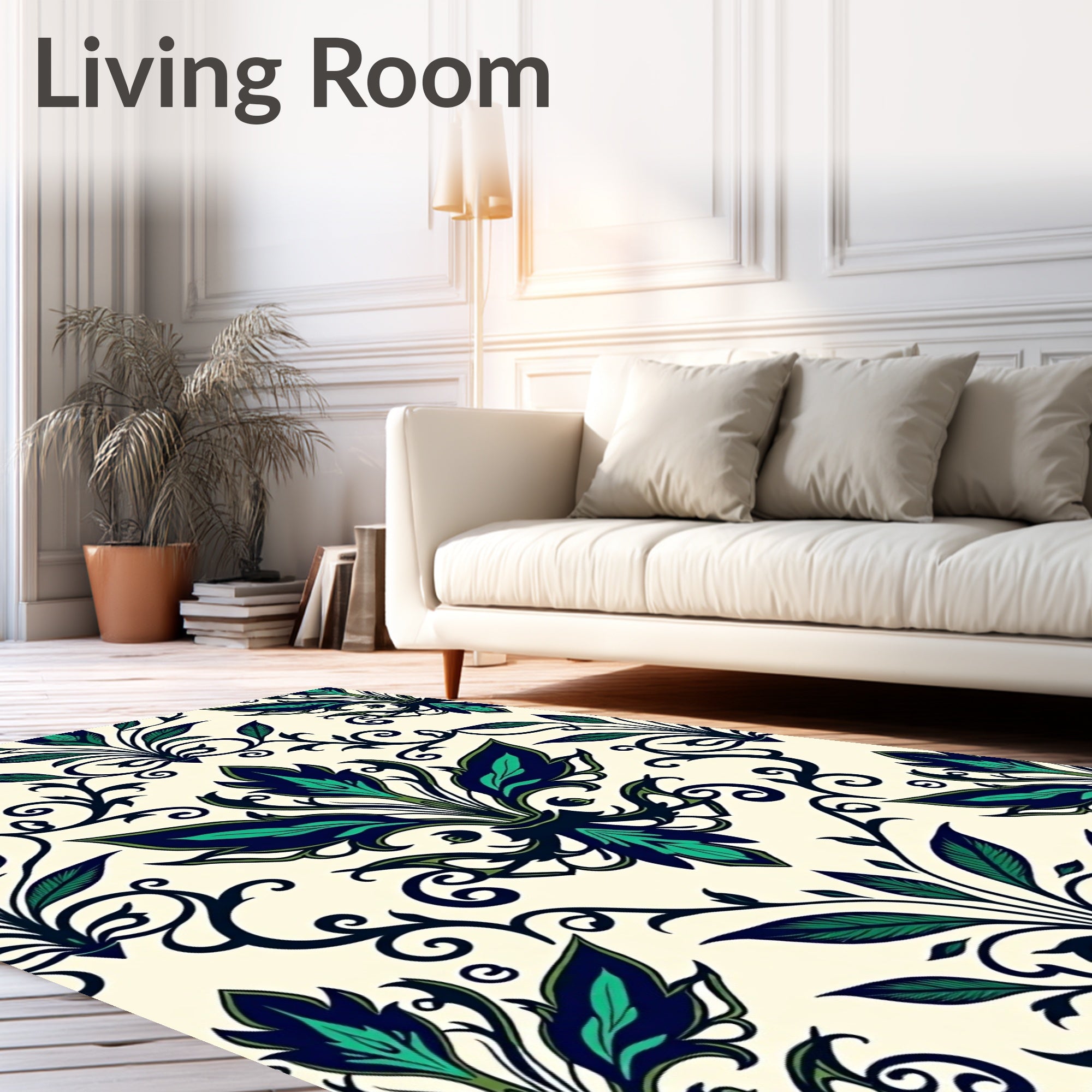 Classic Floral Swirl Pattern Rug