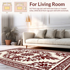 Ornate Floral Vine Mandala Border Rug