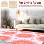 Retro Sunburst Floral Pattern Rug