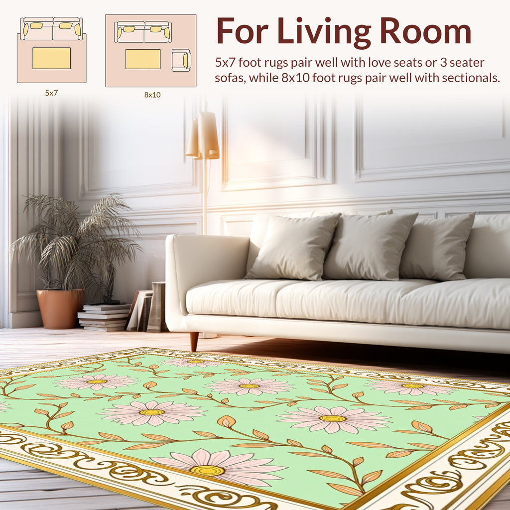 Elegant Floral Vine Pattern Rug