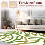 Abstract Green Gold Swirls Rug