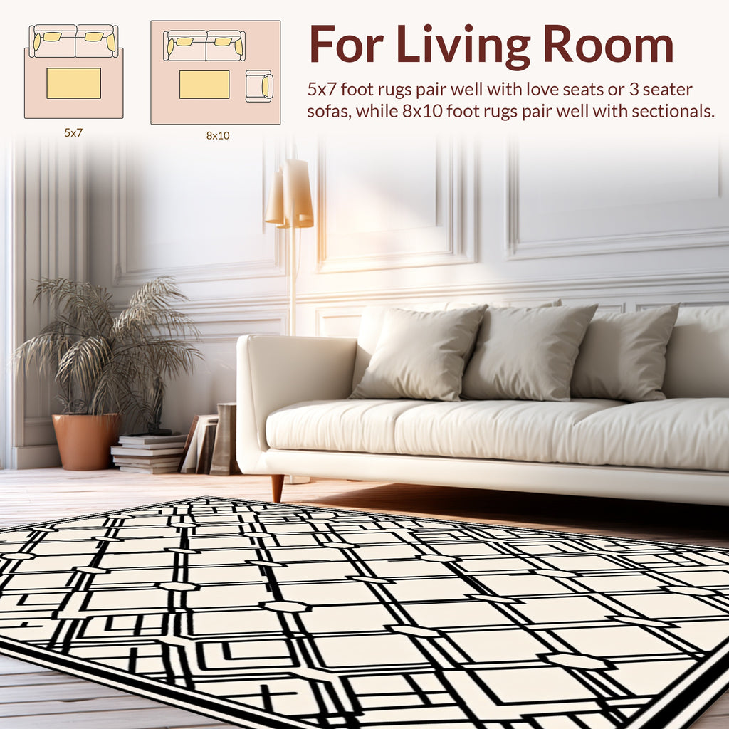 Bold Geometric Intersecting Lines Rug