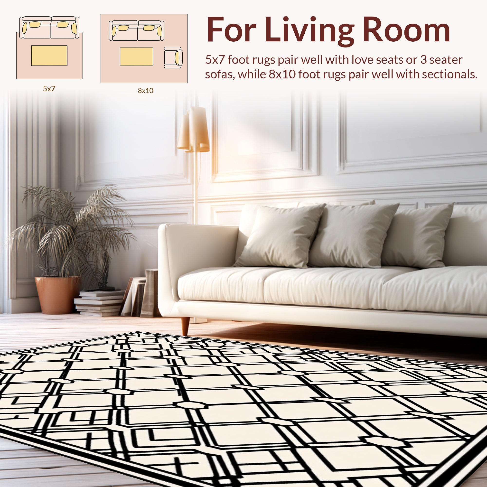 Bold Geometric Intersecting Lines Rug